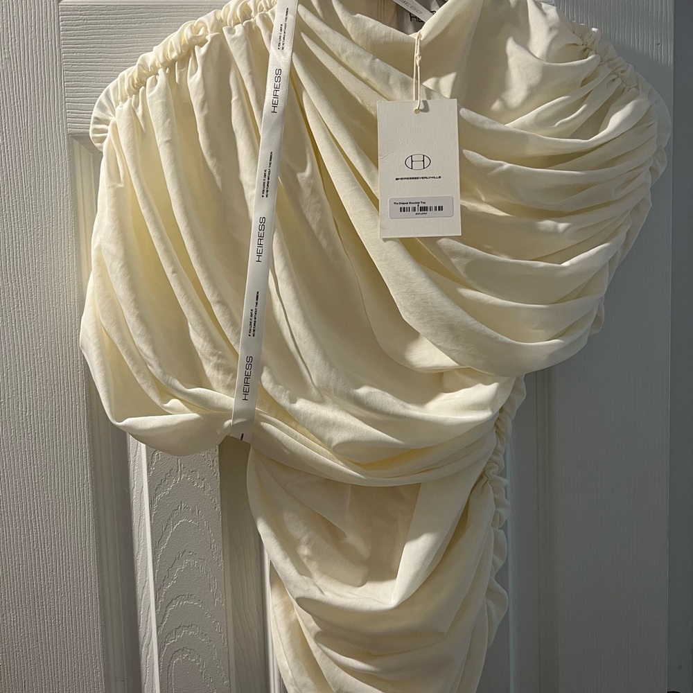Ivory Draped Top Heiress Beverly Hills